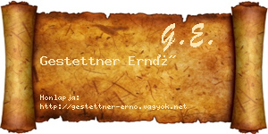 Gestettner Ernő névjegykártya